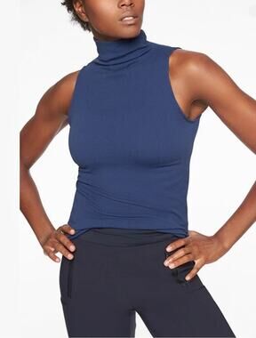 Athleta Shirt Womens XL NEW Blue Flurry Base Layer Casual Athleisure Gym Tank